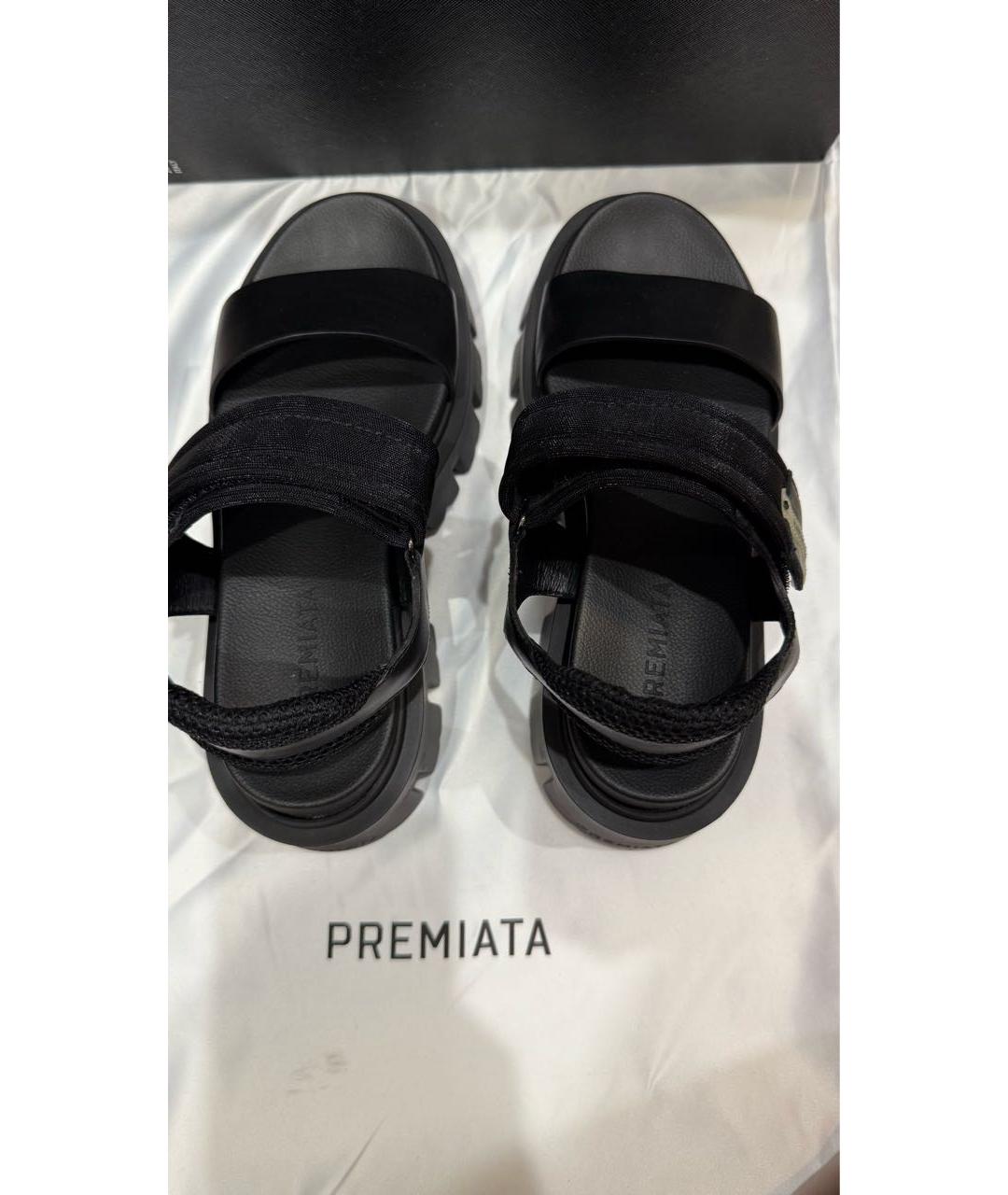 PREMIATA Черные кожаные босоножки, фото 5