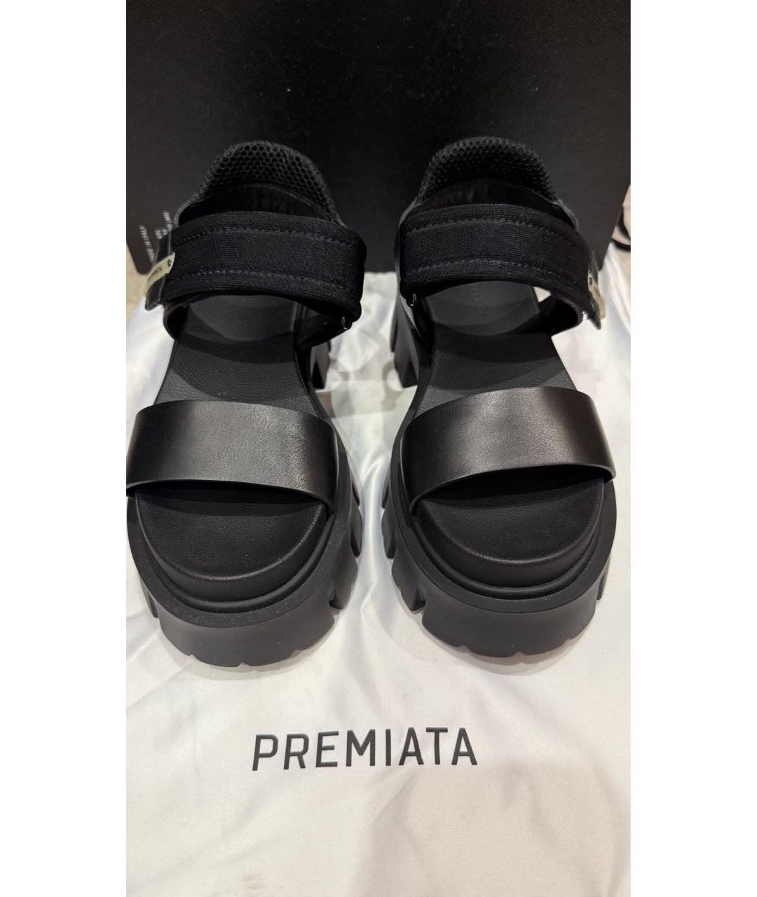 PREMIATA Черные кожаные босоножки, фото 3