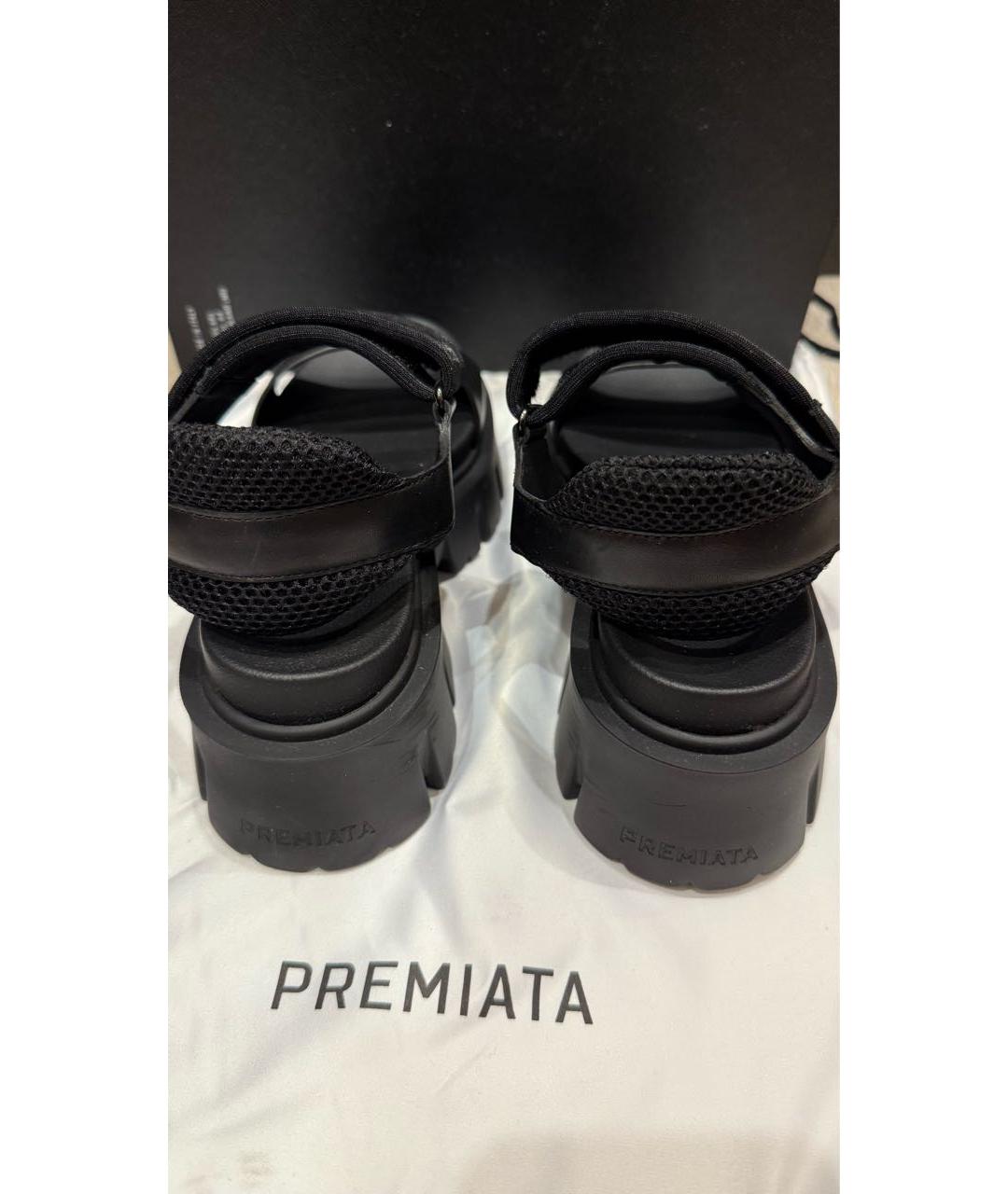 PREMIATA Черные кожаные босоножки, фото 4