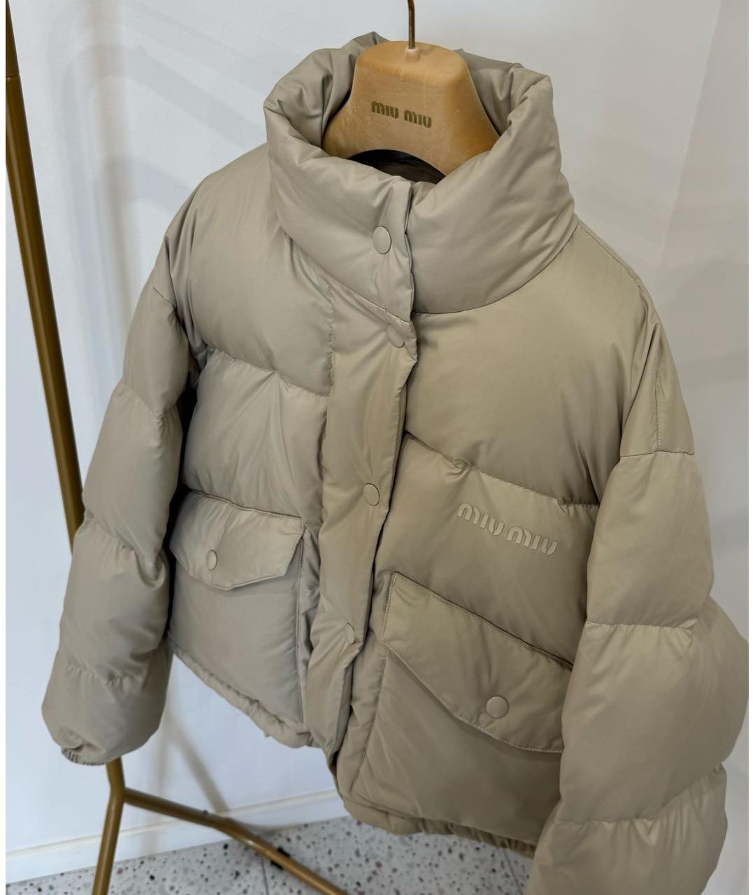 MIU MIU Бежевый пуховик, фото 6