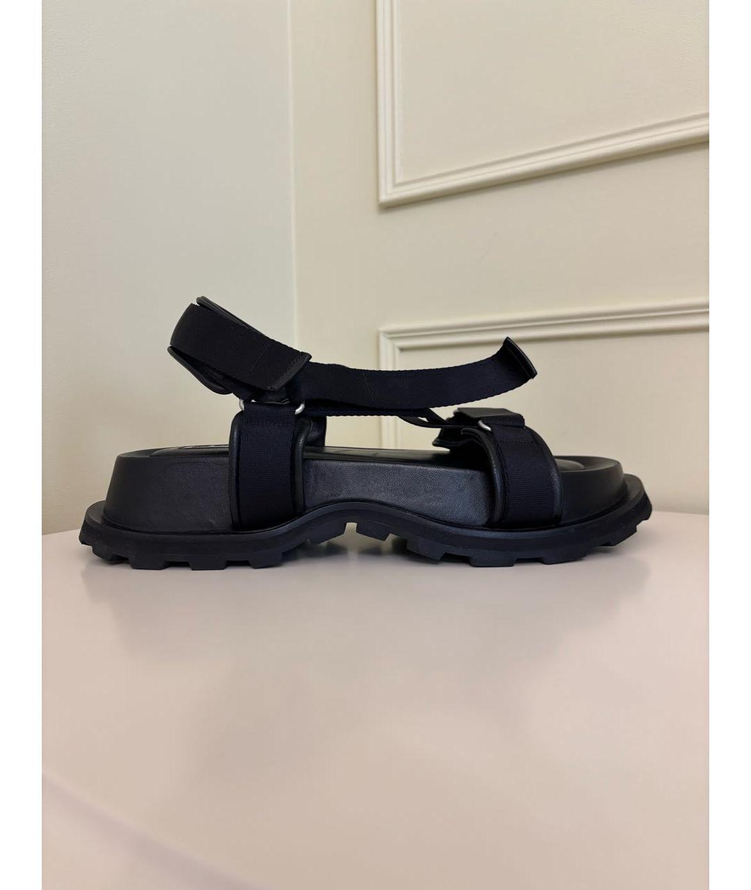 JIL SANDER Черные кожаные сандалии, фото 8