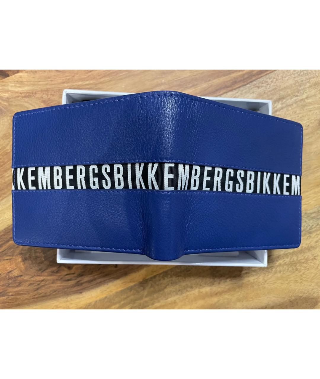 BIKKEMBERGS Синий кожаный кошелек, фото 5