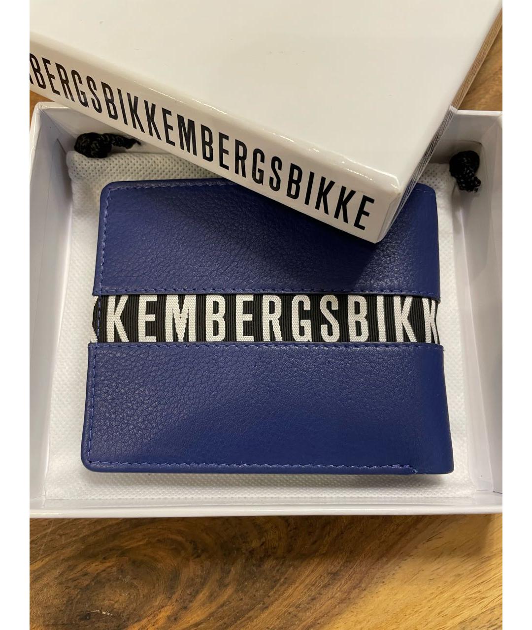 BIKKEMBERGS Синий кожаный кошелек, фото 4