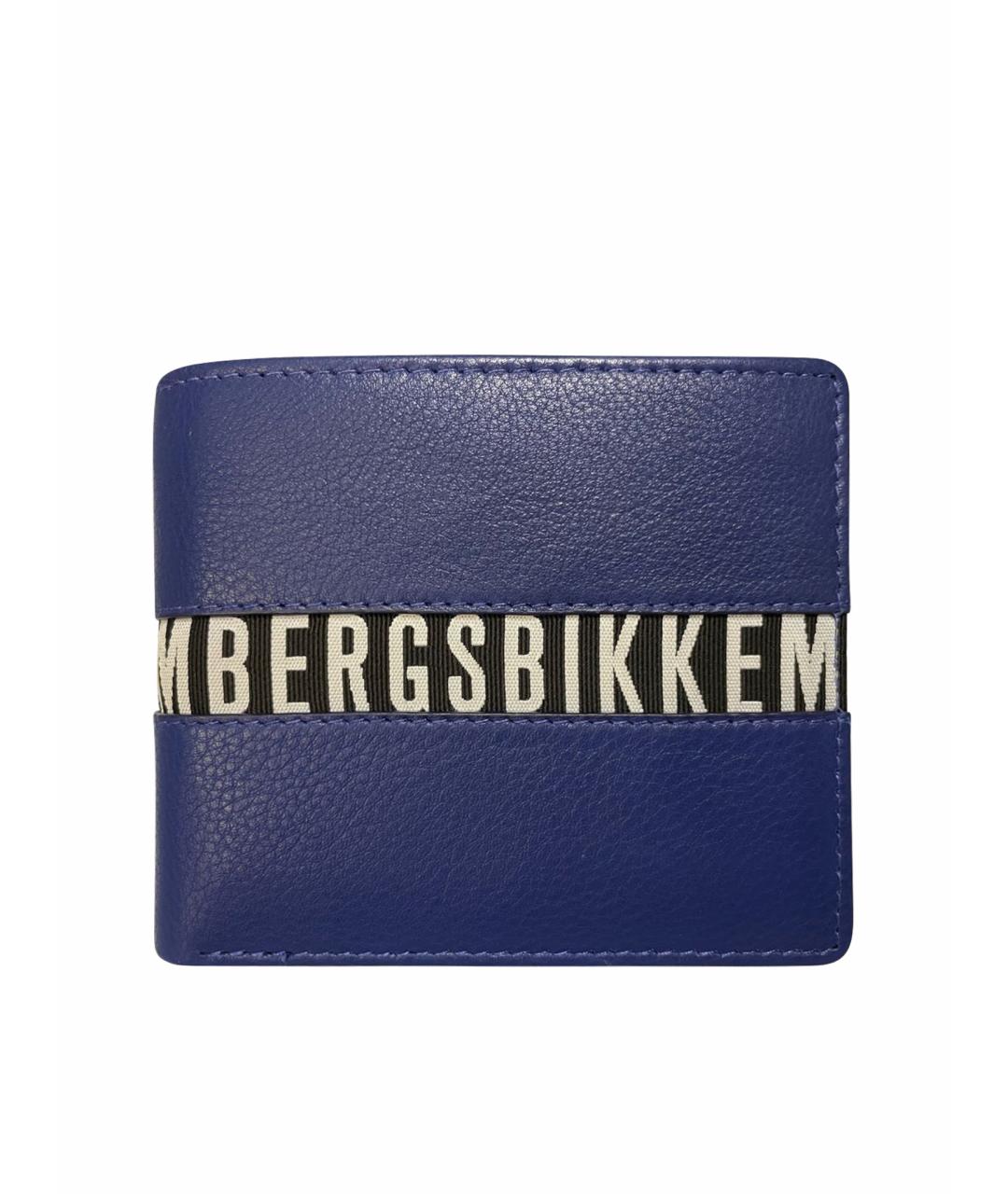 BIKKEMBERGS Синий кожаный кошелек, фото 1