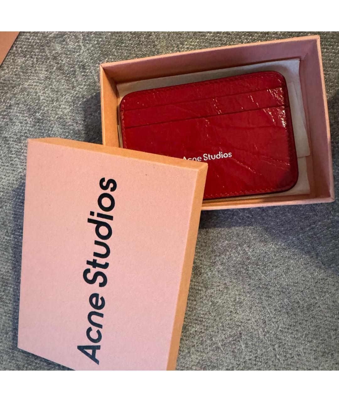 ACNE STUDIOS Красный кожаный кардхолдер, фото 4