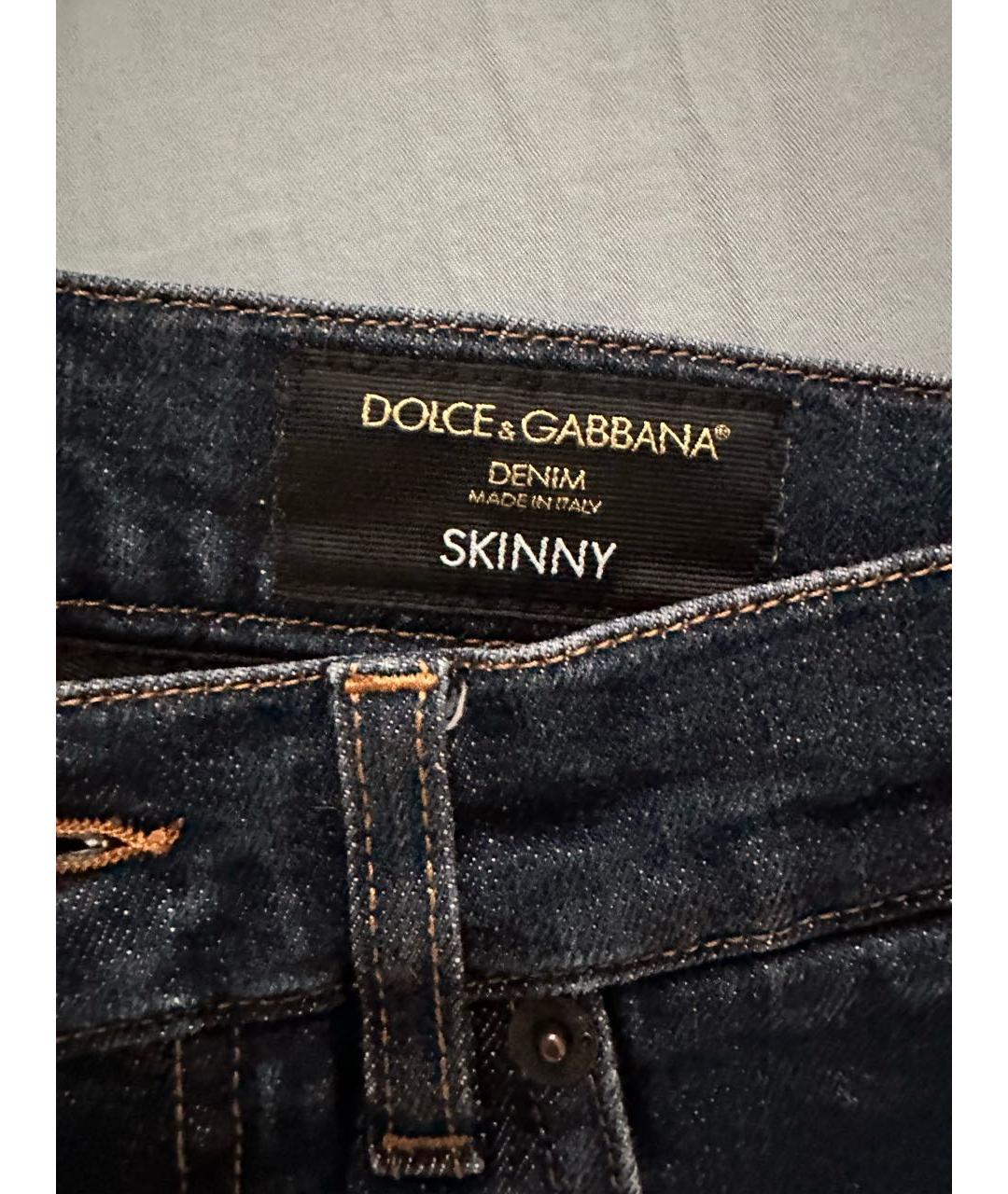 DOLCE&GABBANA Темно-синие джинсы скинни, фото 4