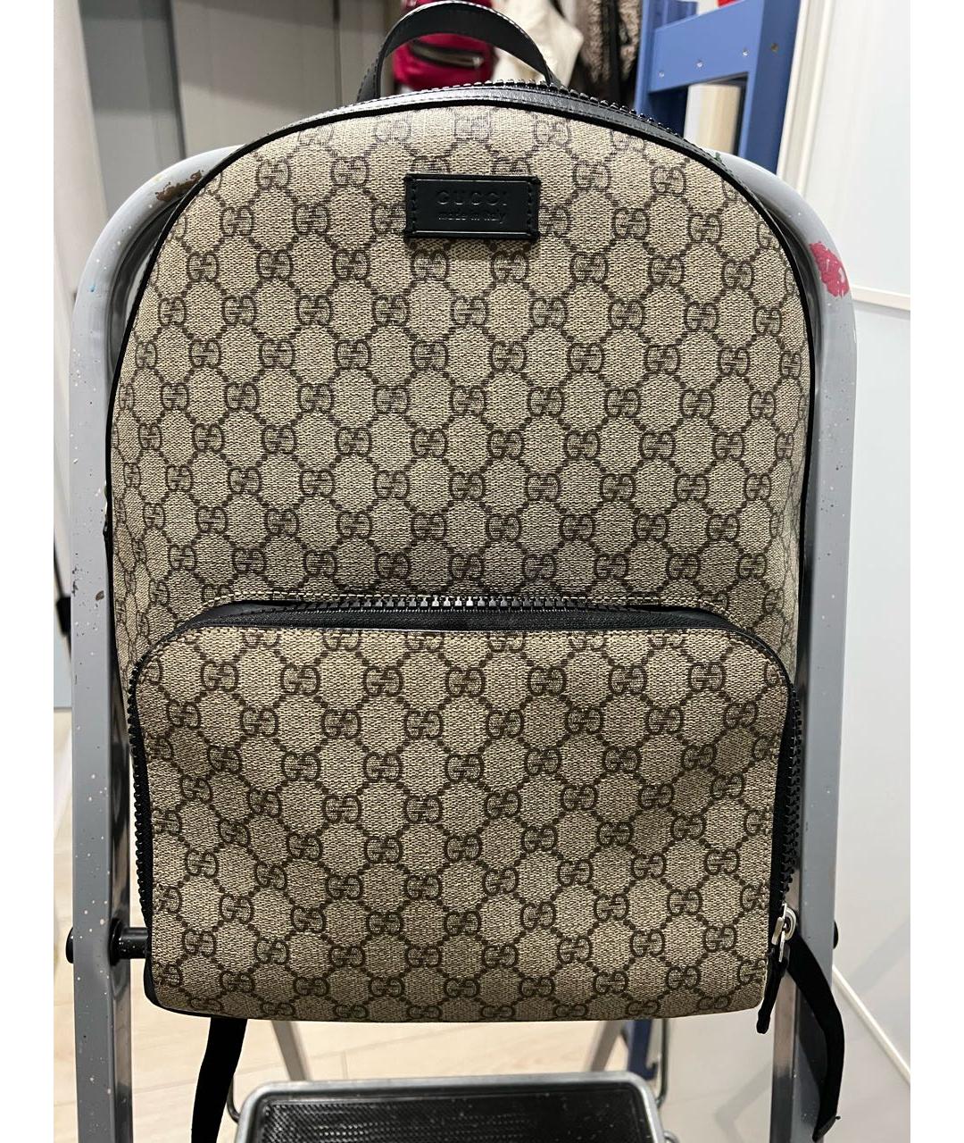 GUCCI Коричневый кожаный рюкзак, фото 6