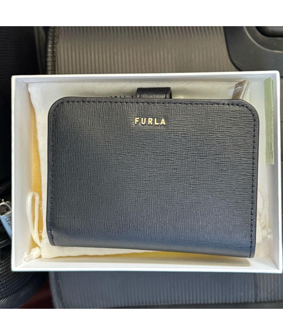 FURLA Черный кожаный кошелек, фото 5