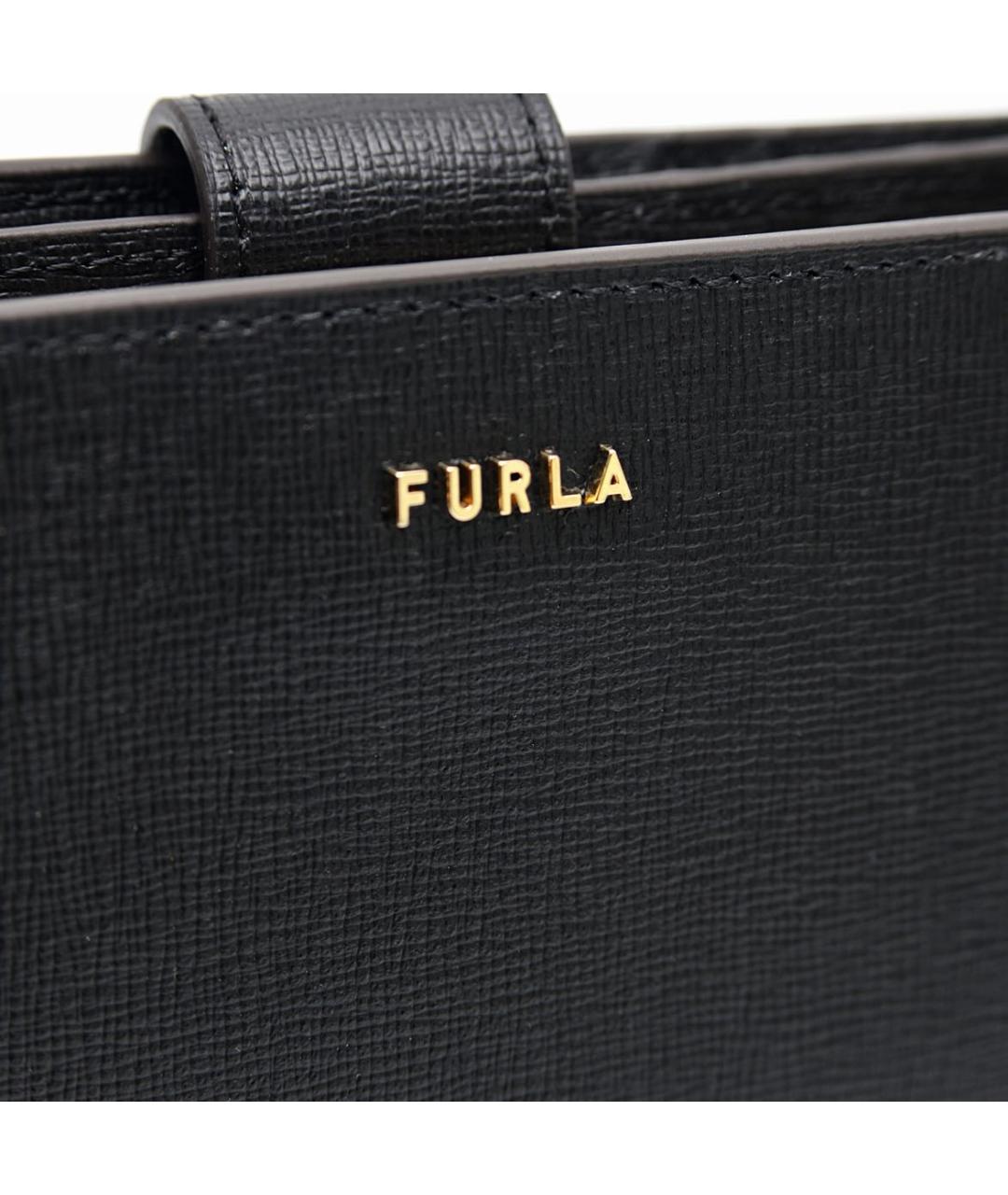 FURLA Черный кожаный кошелек, фото 3