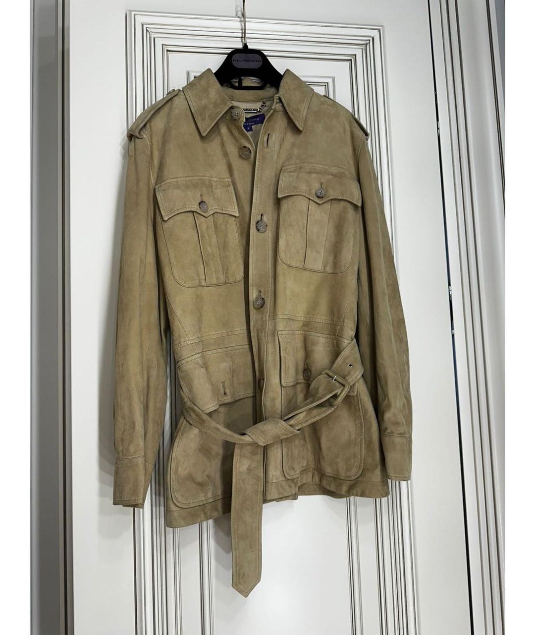 RALPH LAUREN PURPLE LABEL Бежевая замшевая куртка, фото 2