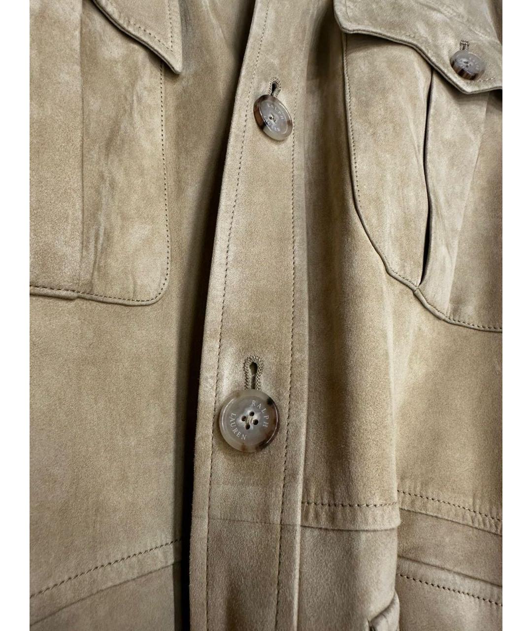 RALPH LAUREN PURPLE LABEL Бежевая замшевая куртка, фото 5