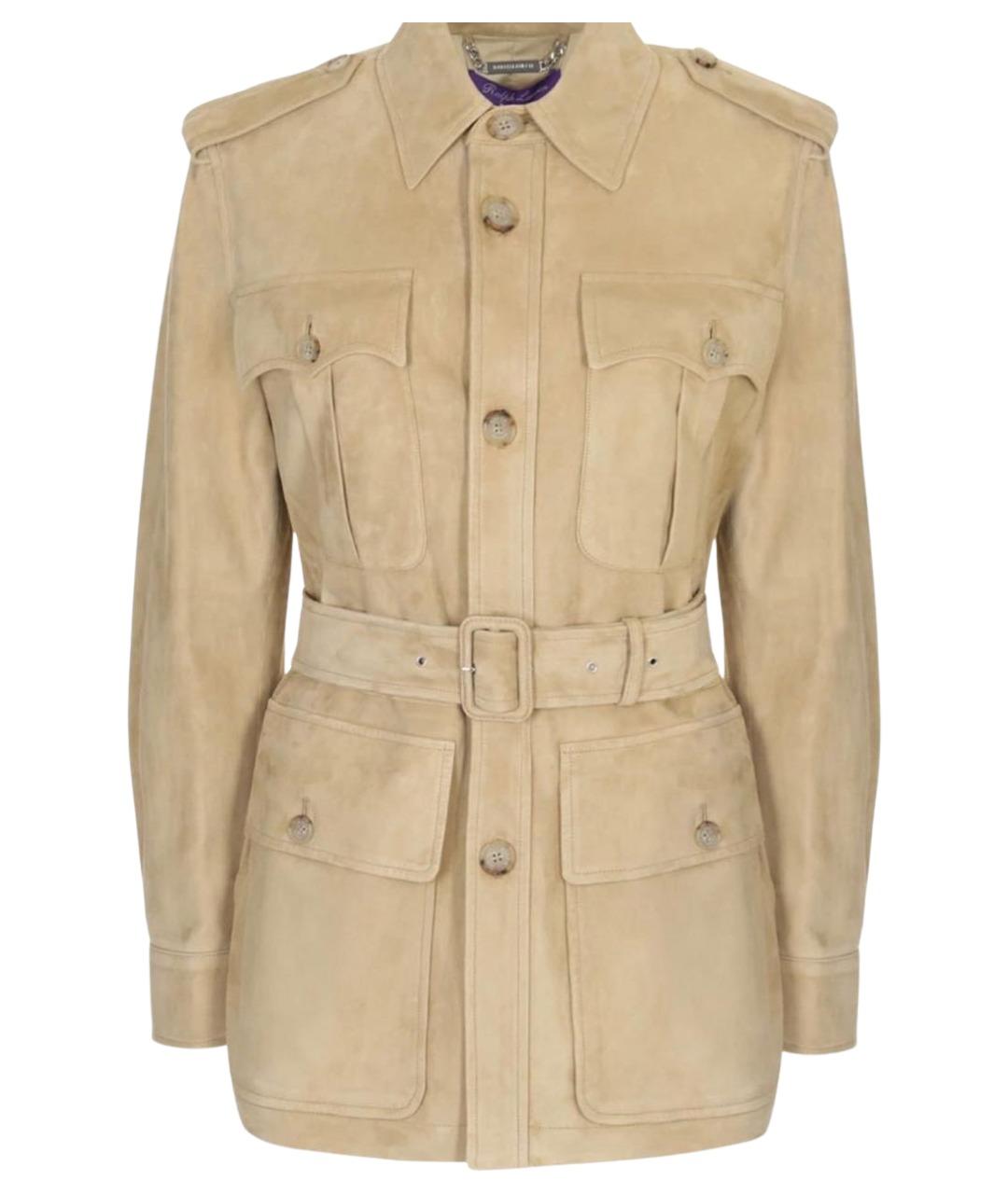 RALPH LAUREN PURPLE LABEL Бежевая замшевая куртка, фото 1
