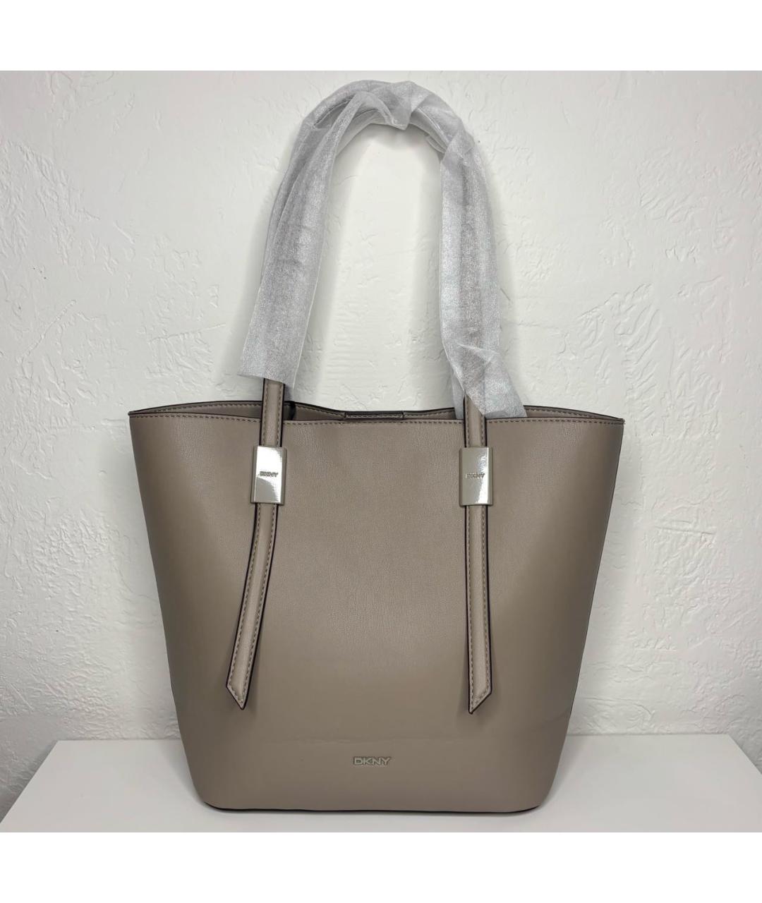 DKNY Бежевая сумка тоут из искусственной кожи, фото 3