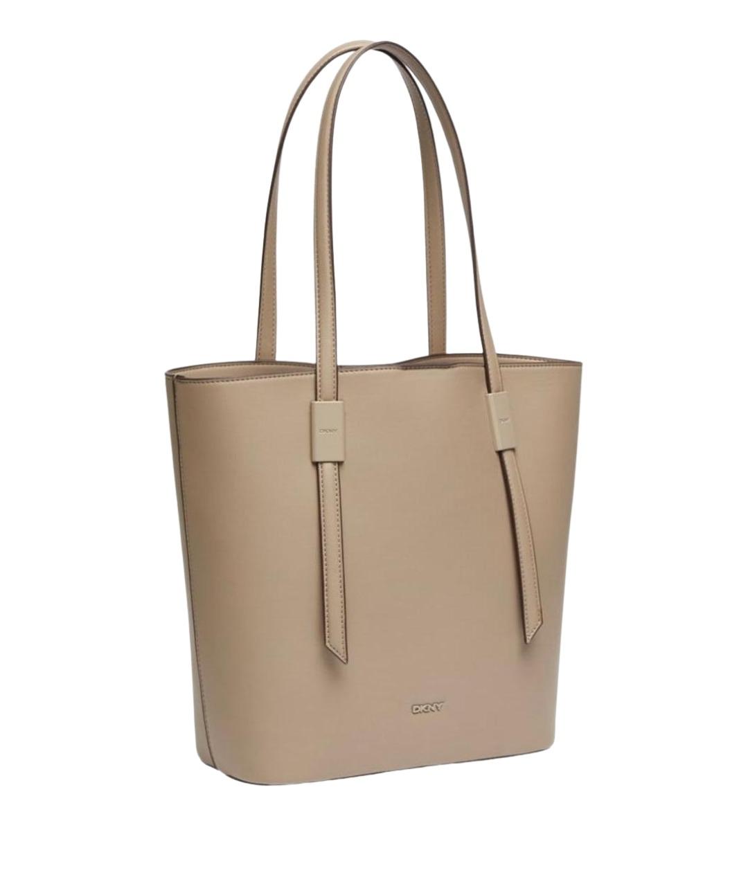DKNY Бежевая сумка тоут из искусственной кожи, фото 1