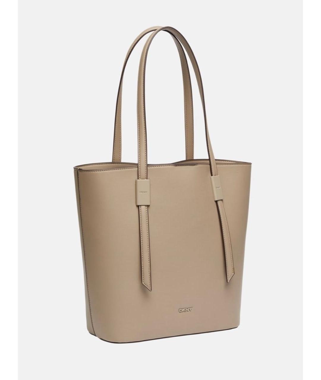 DKNY Бежевая сумка тоут из искусственной кожи, фото 9