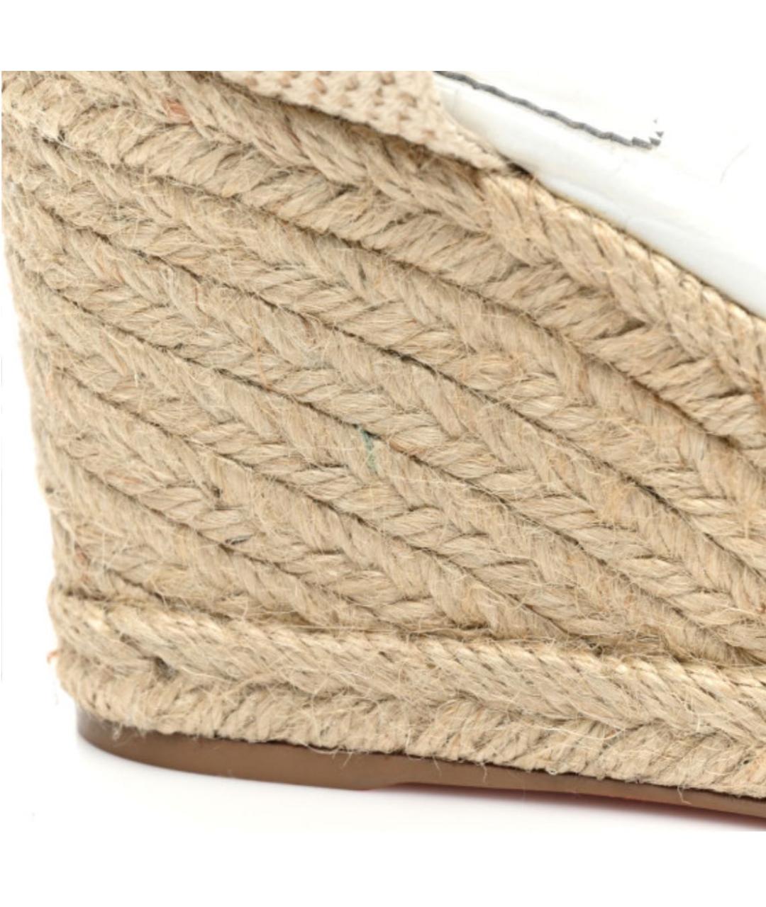 CHRISTIAN LOUBOUTIN Белые кожаные босоножки, фото 5
