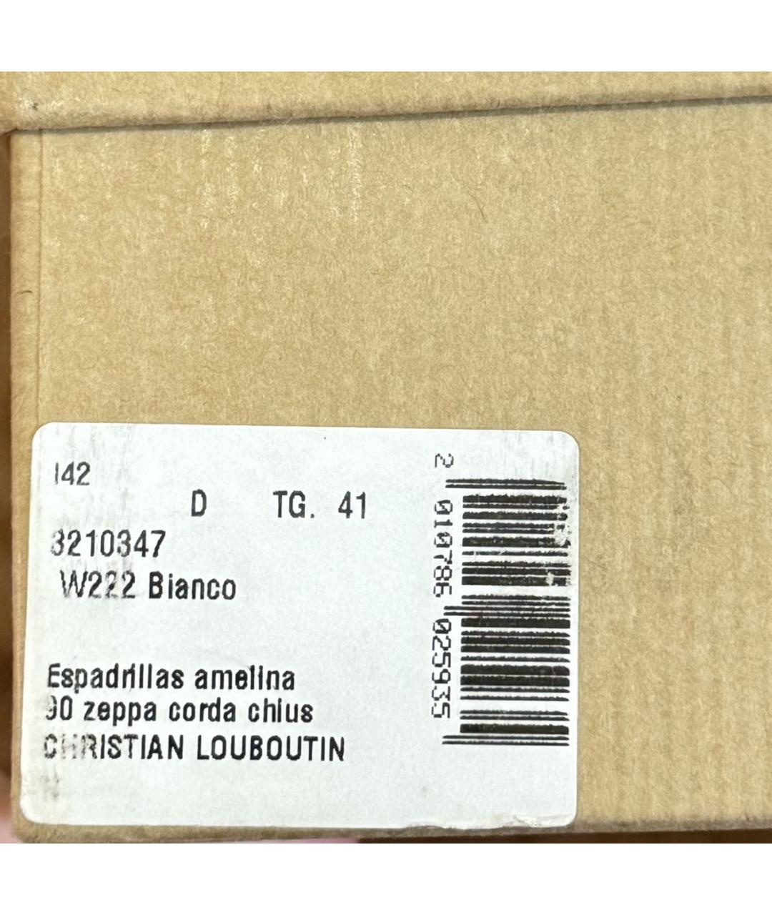 CHRISTIAN LOUBOUTIN Белые кожаные босоножки, фото 7