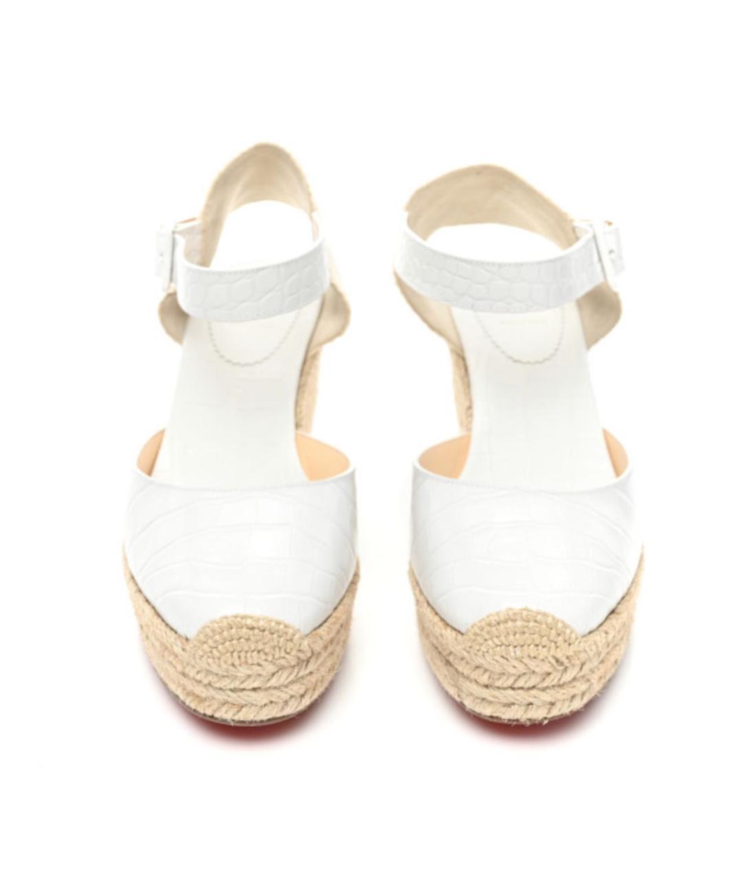 CHRISTIAN LOUBOUTIN Белые кожаные босоножки, фото 2