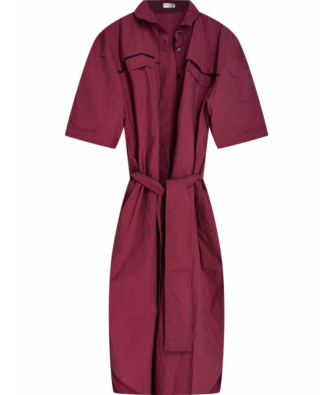 BRUNELLO CUCINELLI Бордовое хлопковое повседневное платье, фото 1