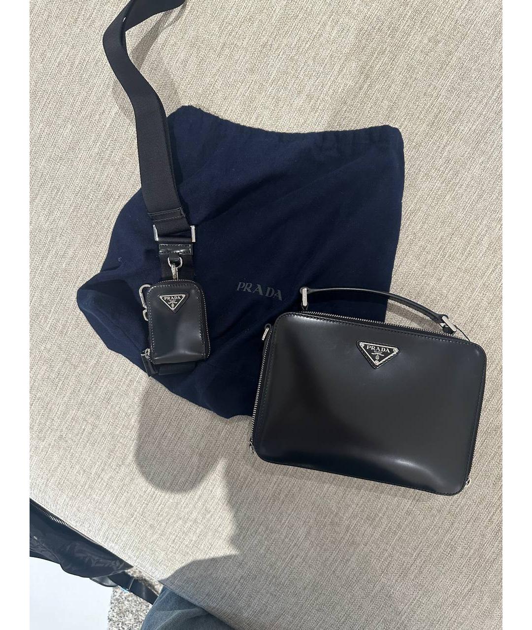 PRADA Черная барсетка из лакированной кожи, фото 7