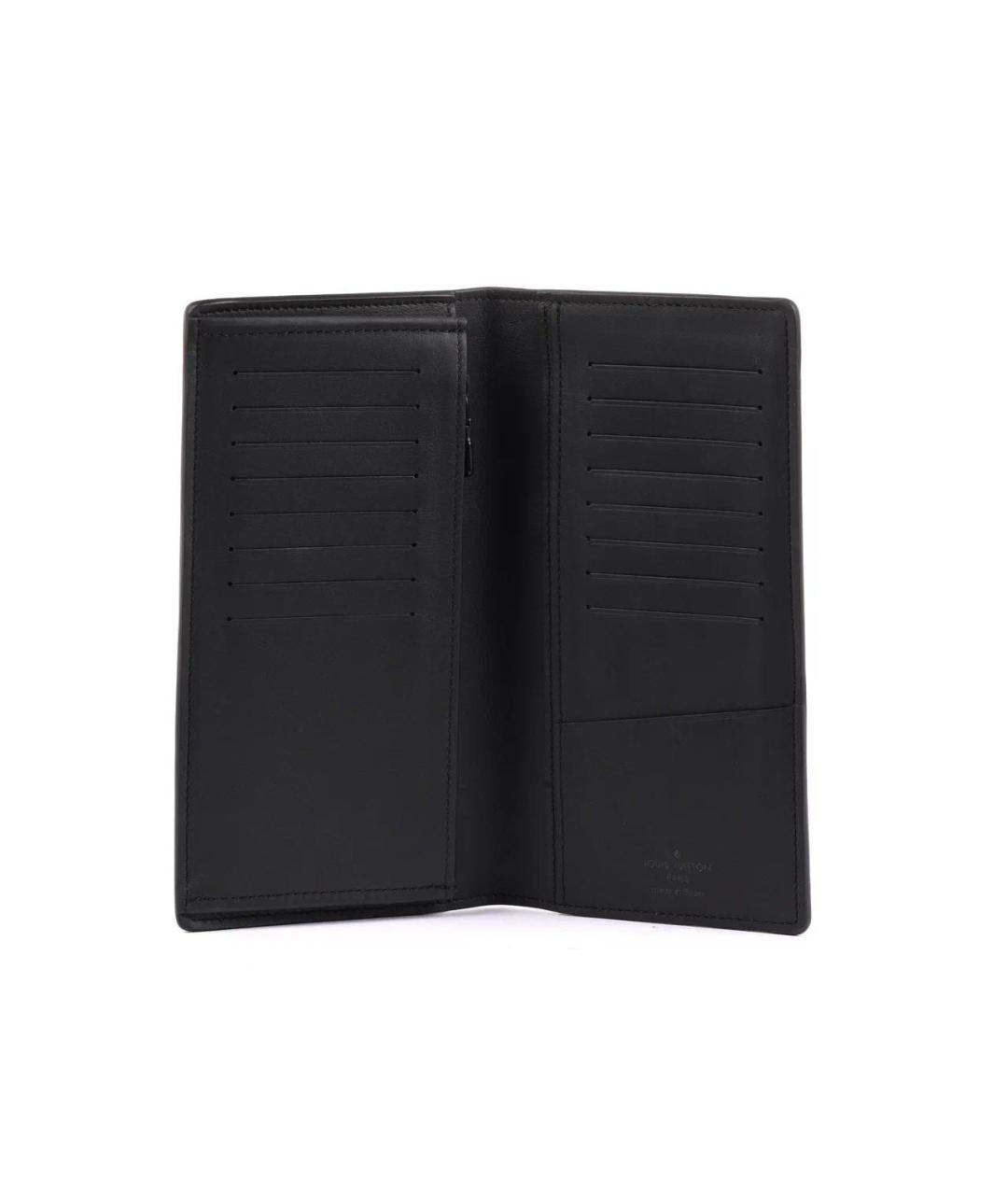 LOUIS VUITTON Черный кожаный кошелек, фото 4