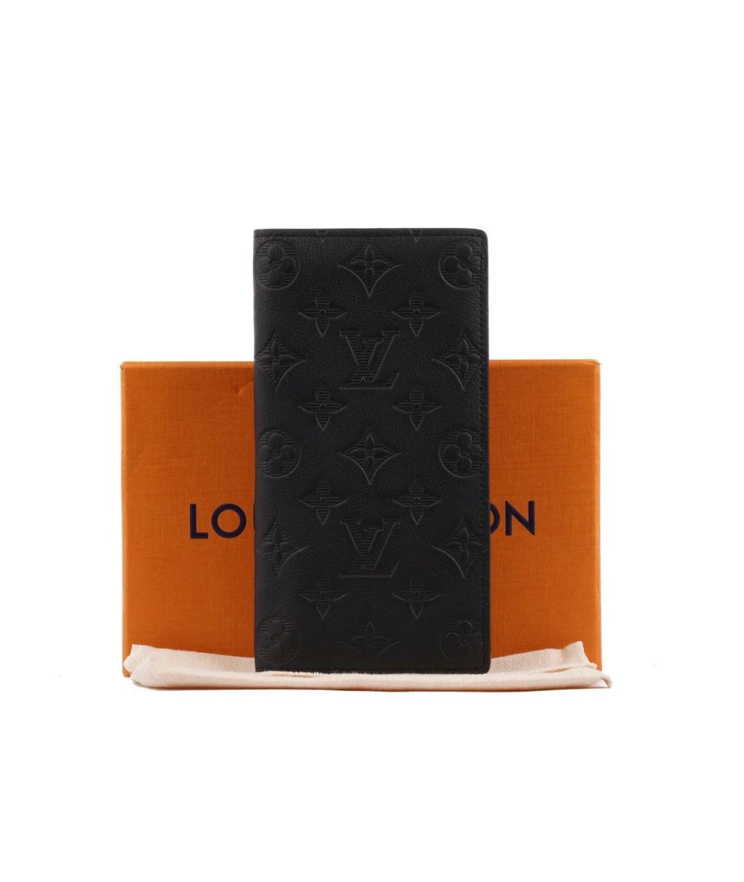 LOUIS VUITTON Черный кожаный кошелек, фото 2