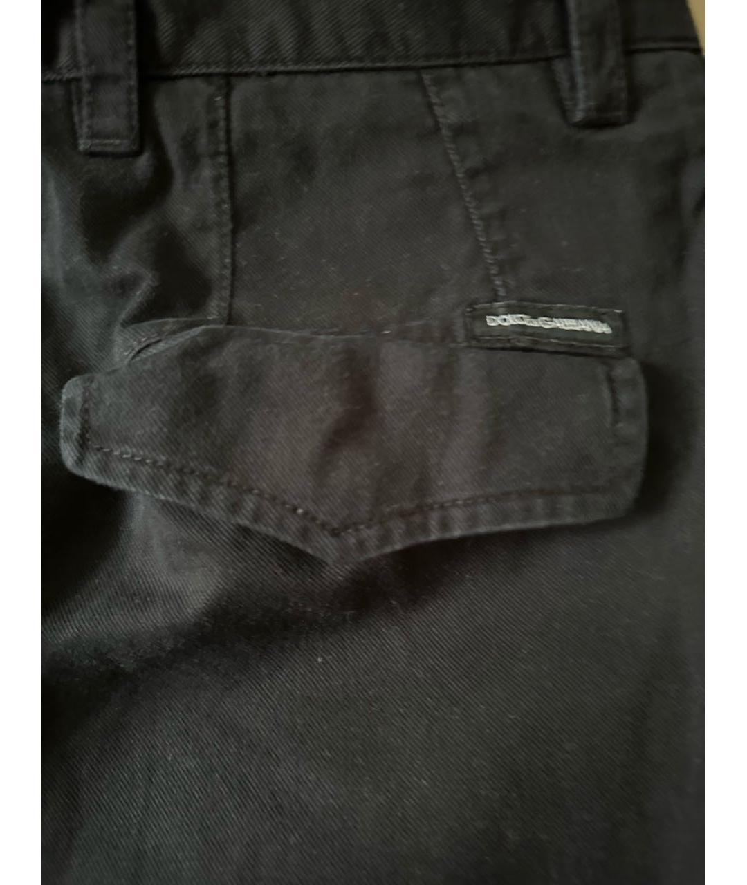DOLCE&GABBANA Черные хлопковые повседневные брюки, фото 3