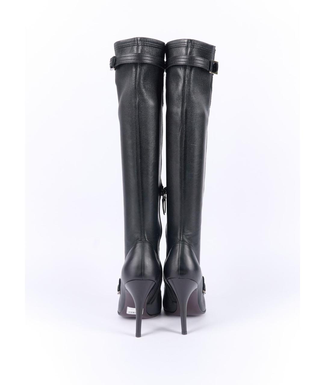FERRAGAMO Черные кожаные сапоги, фото 4