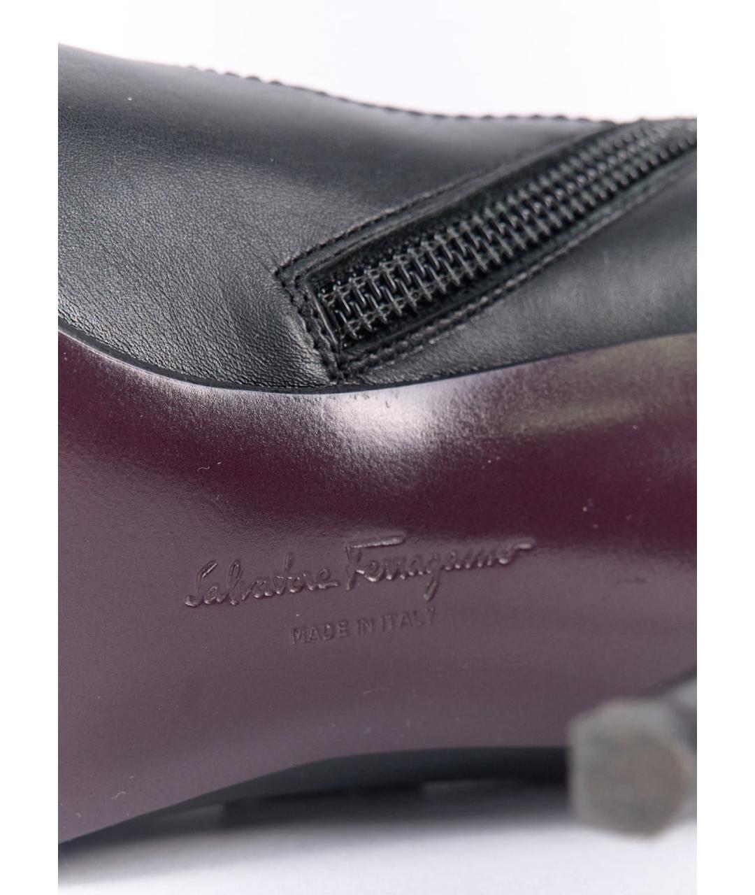 FERRAGAMO Черные кожаные сапоги, фото 5
