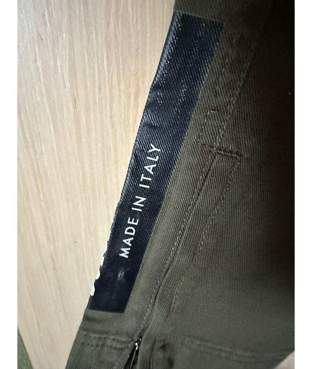 DOLCE&GABBANA Хаки хлопковые повседневные брюки, фото 4