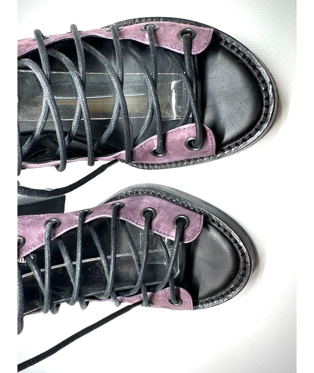 ANN DEMEULEMEESTER Фиолетовые замшевые туфли, фото 7