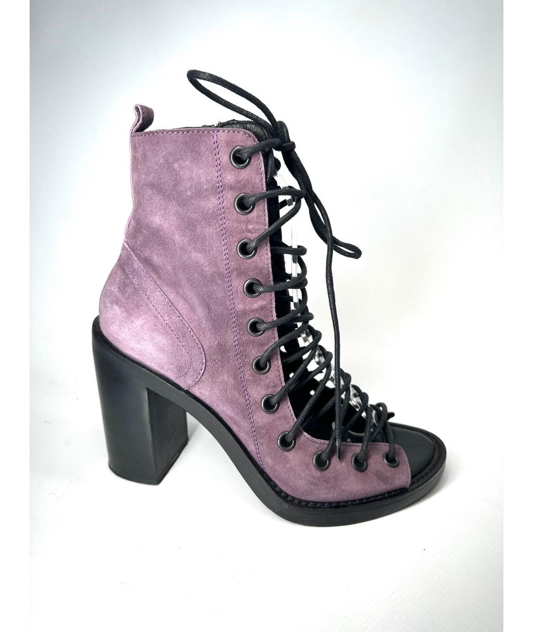 ANN DEMEULEMEESTER Фиолетовые замшевые туфли, фото 9