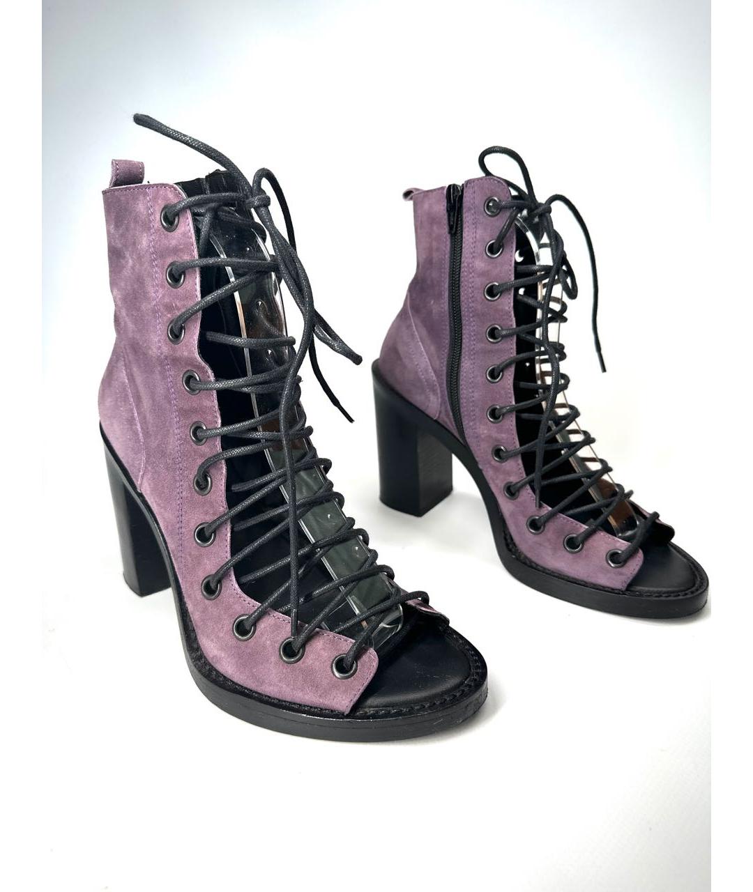 ANN DEMEULEMEESTER Фиолетовые замшевые туфли, фото 2