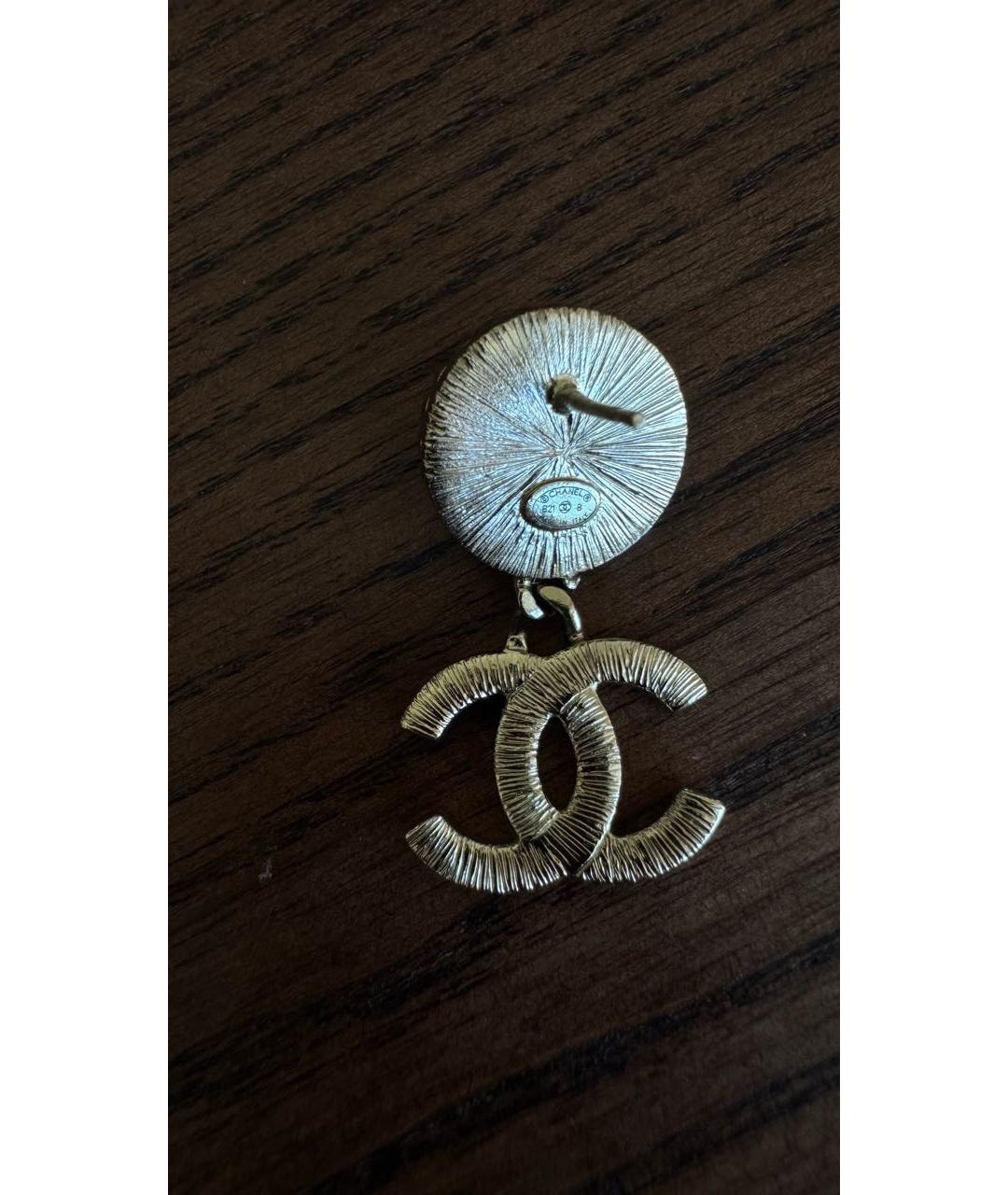 CHANEL Золотые металлические серьги, фото 2