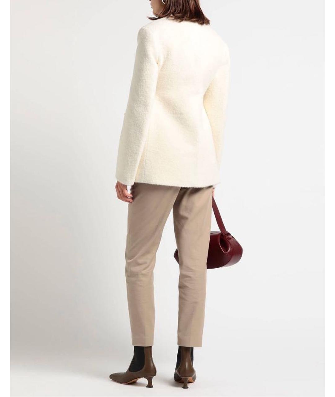 JIL SANDER Белое шерстяное пальто, фото 3