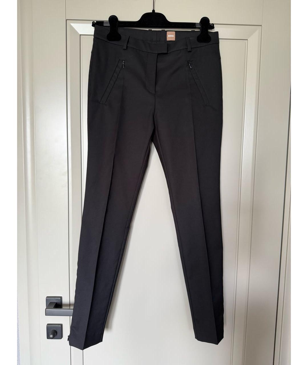 HUGO BOSS Черные полиэстеровые брюки узкие, фото 9