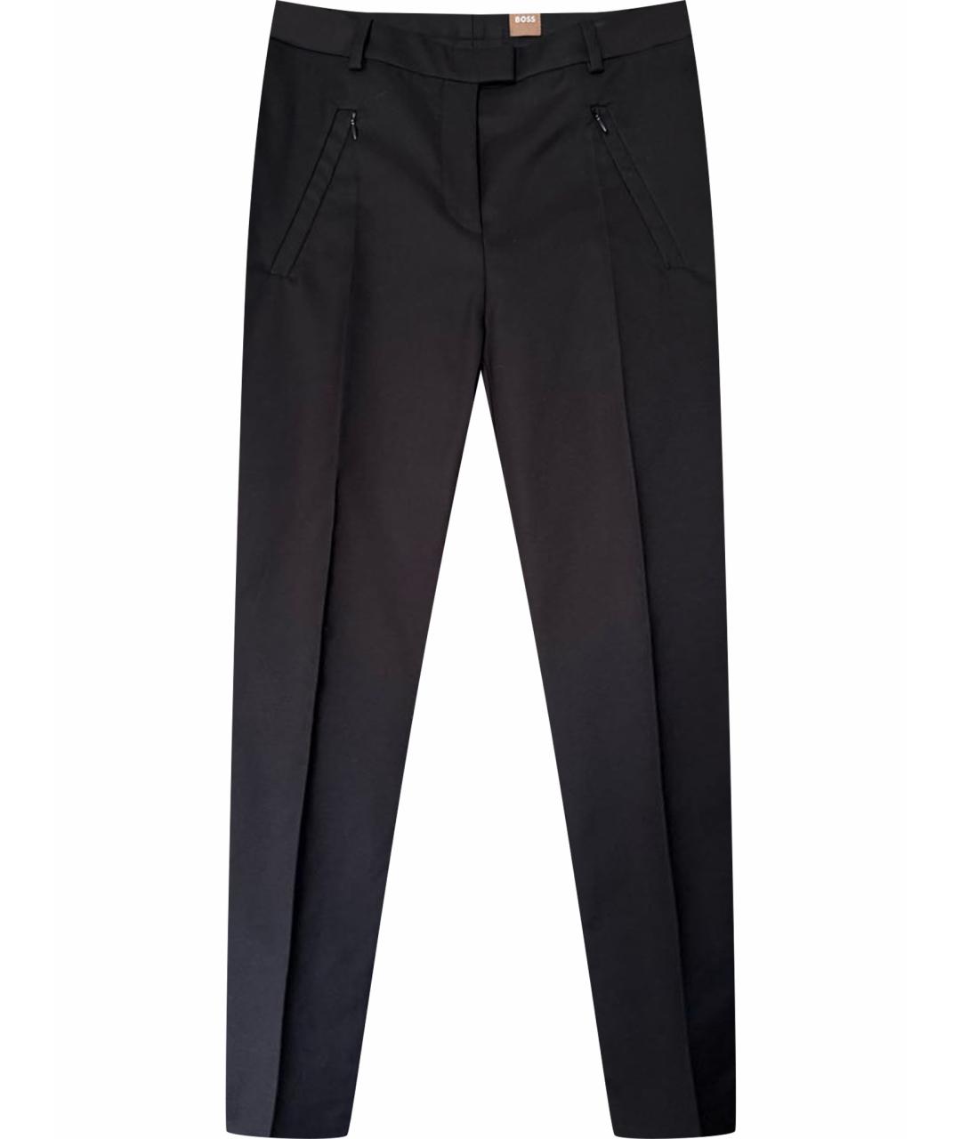 HUGO BOSS Черные полиэстеровые брюки узкие, фото 1