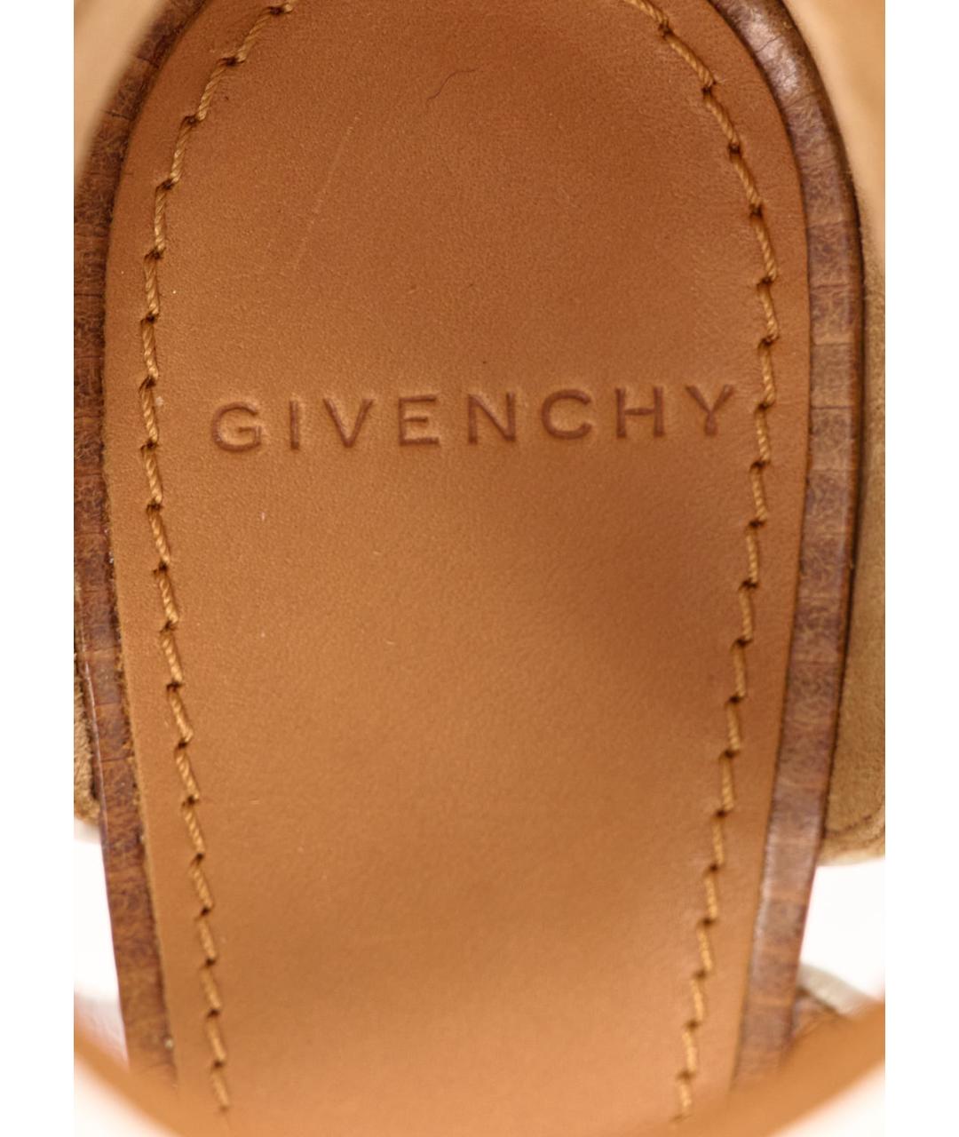 GIVENCHY Бежевые кожаные босоножки, фото 5