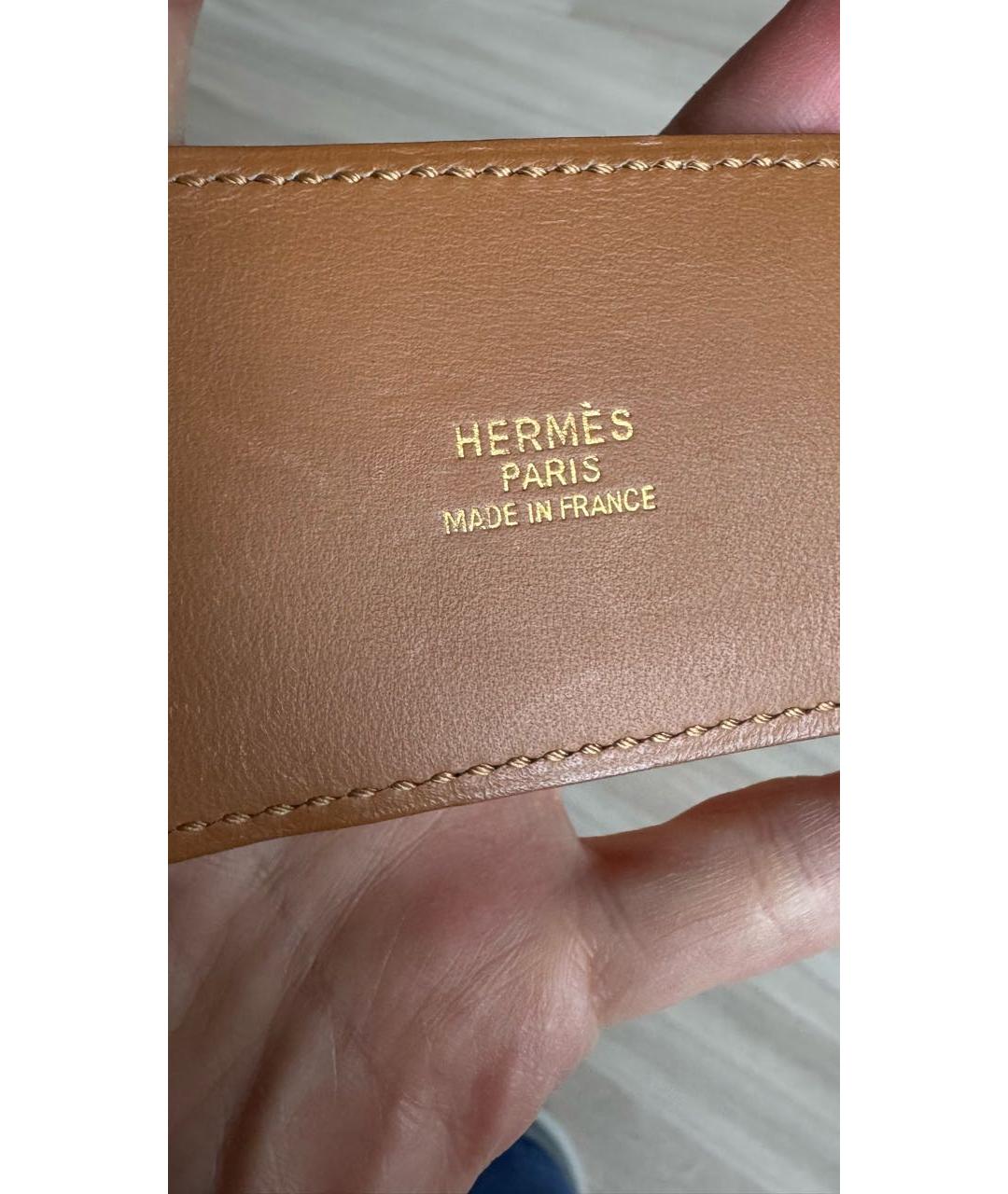 HERMES Коричневый кожаный ремень, фото 5