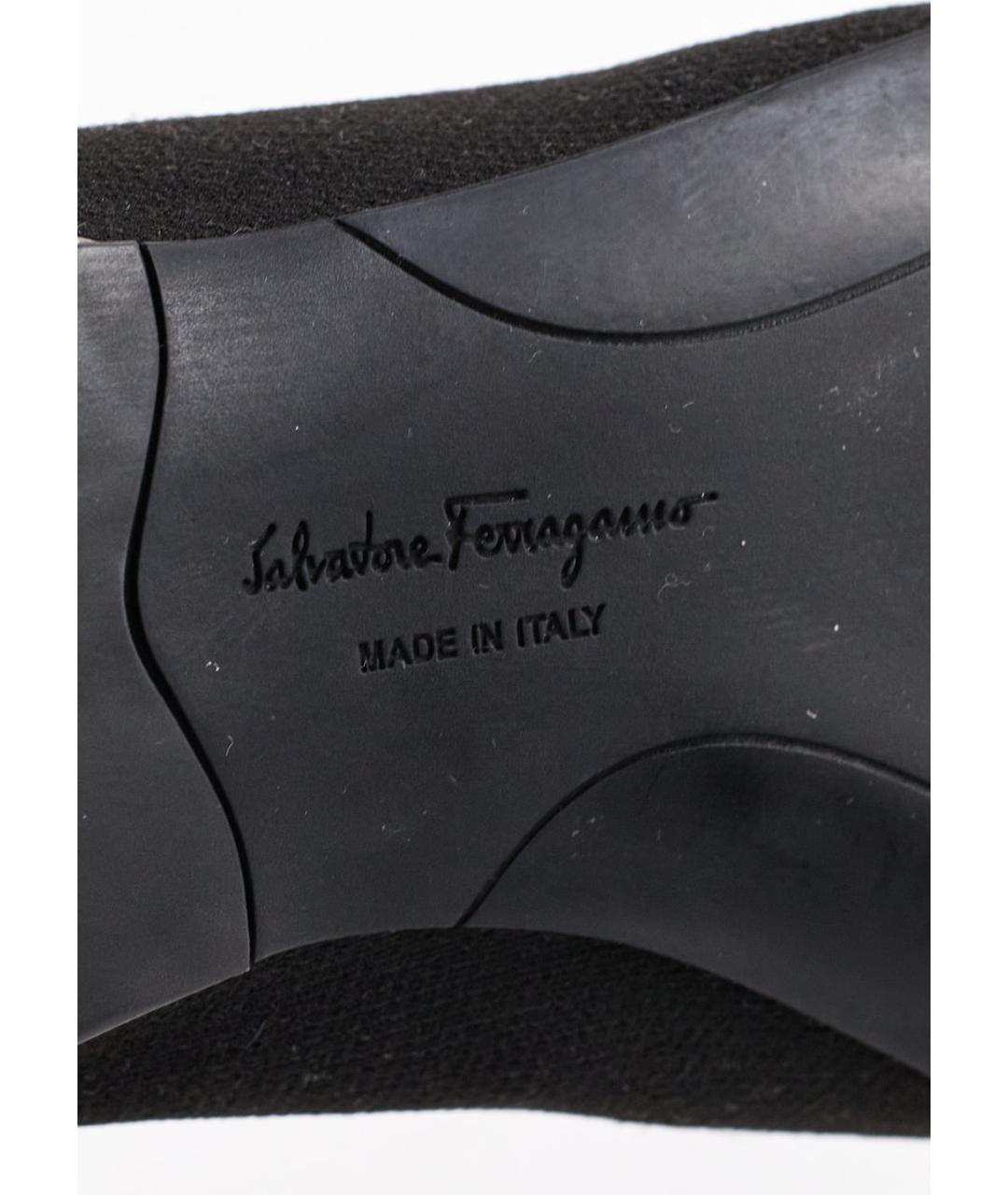FERRAGAMO Черные текстильные ботинки, фото 5
