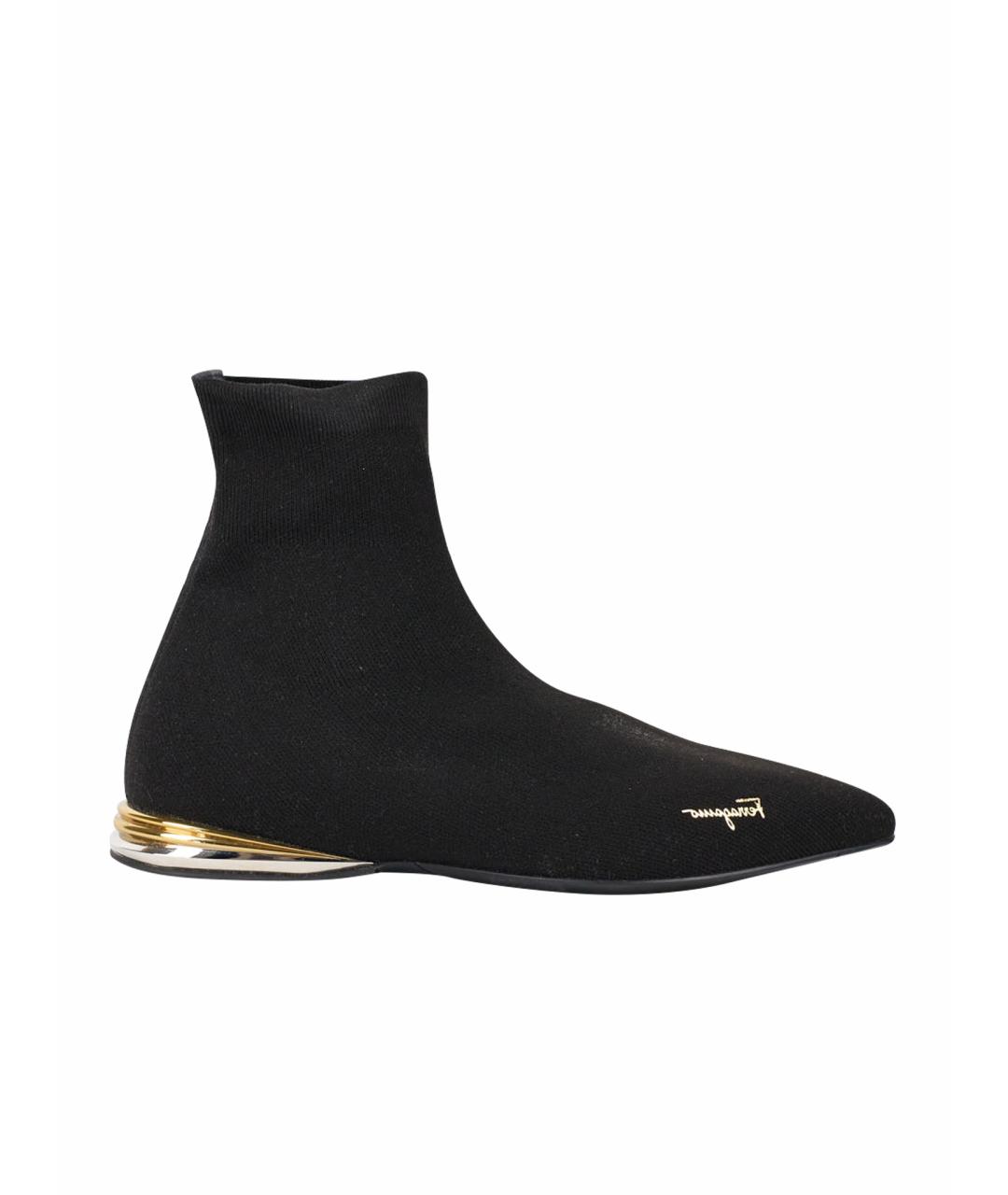 FERRAGAMO Черные текстильные ботинки, фото 1