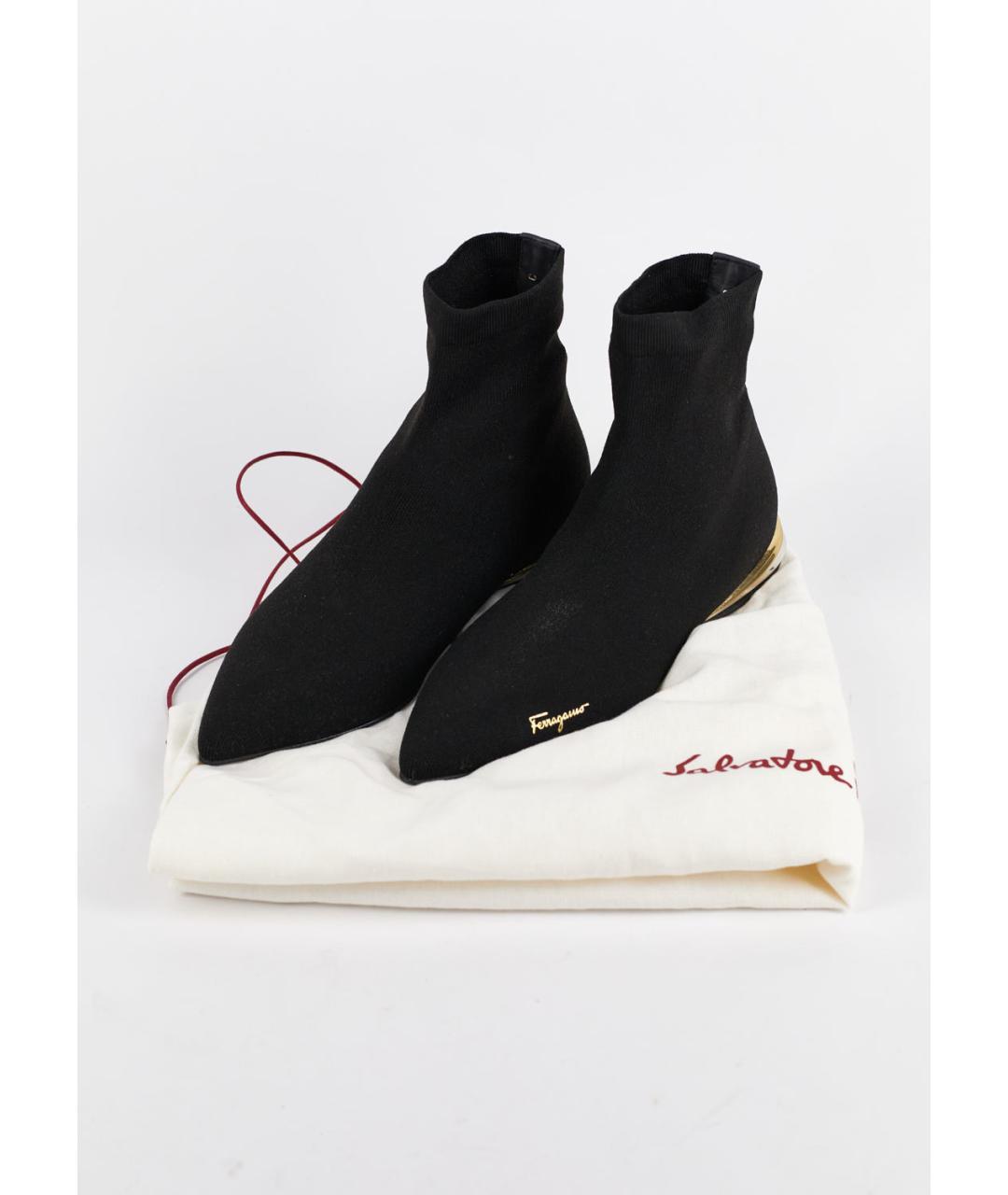 FERRAGAMO Черные текстильные ботинки, фото 6