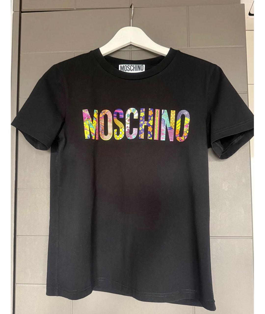 MOSCHINO Черная хлопковая футболка, фото 5