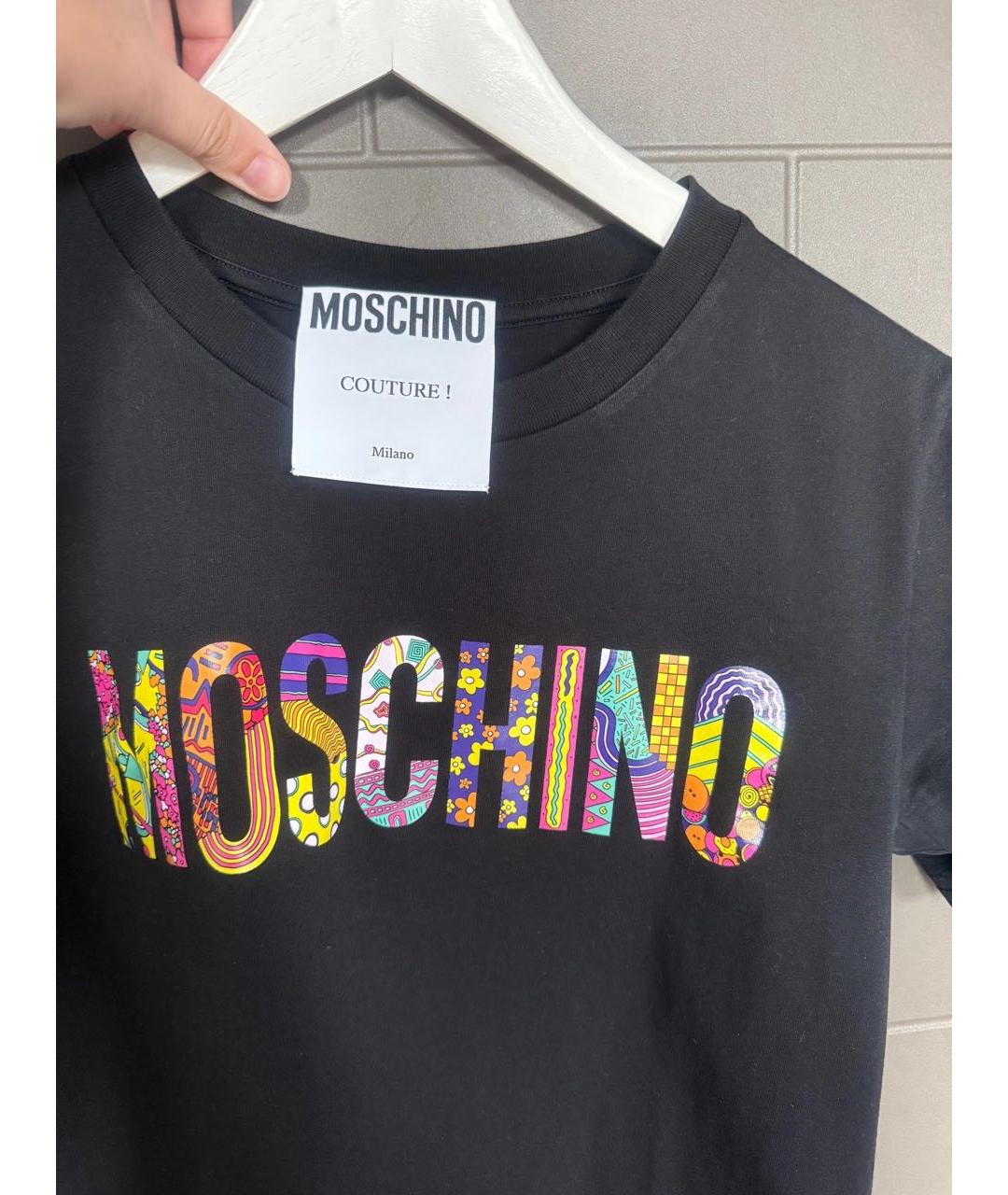 MOSCHINO Черная хлопковая футболка, фото 3