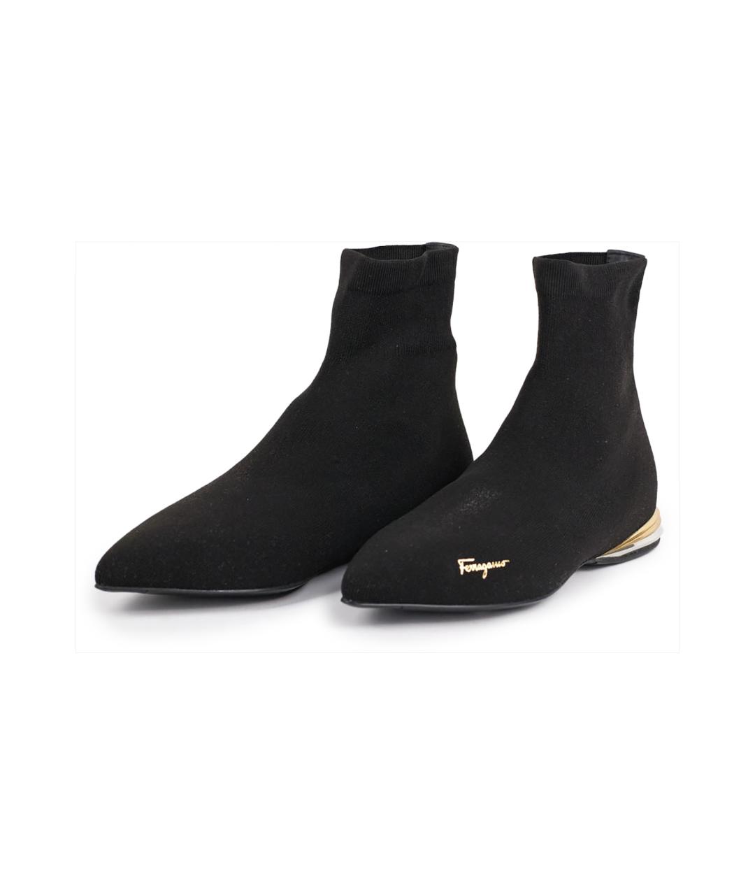 FERRAGAMO Черные текстильные ботильоны, фото 2