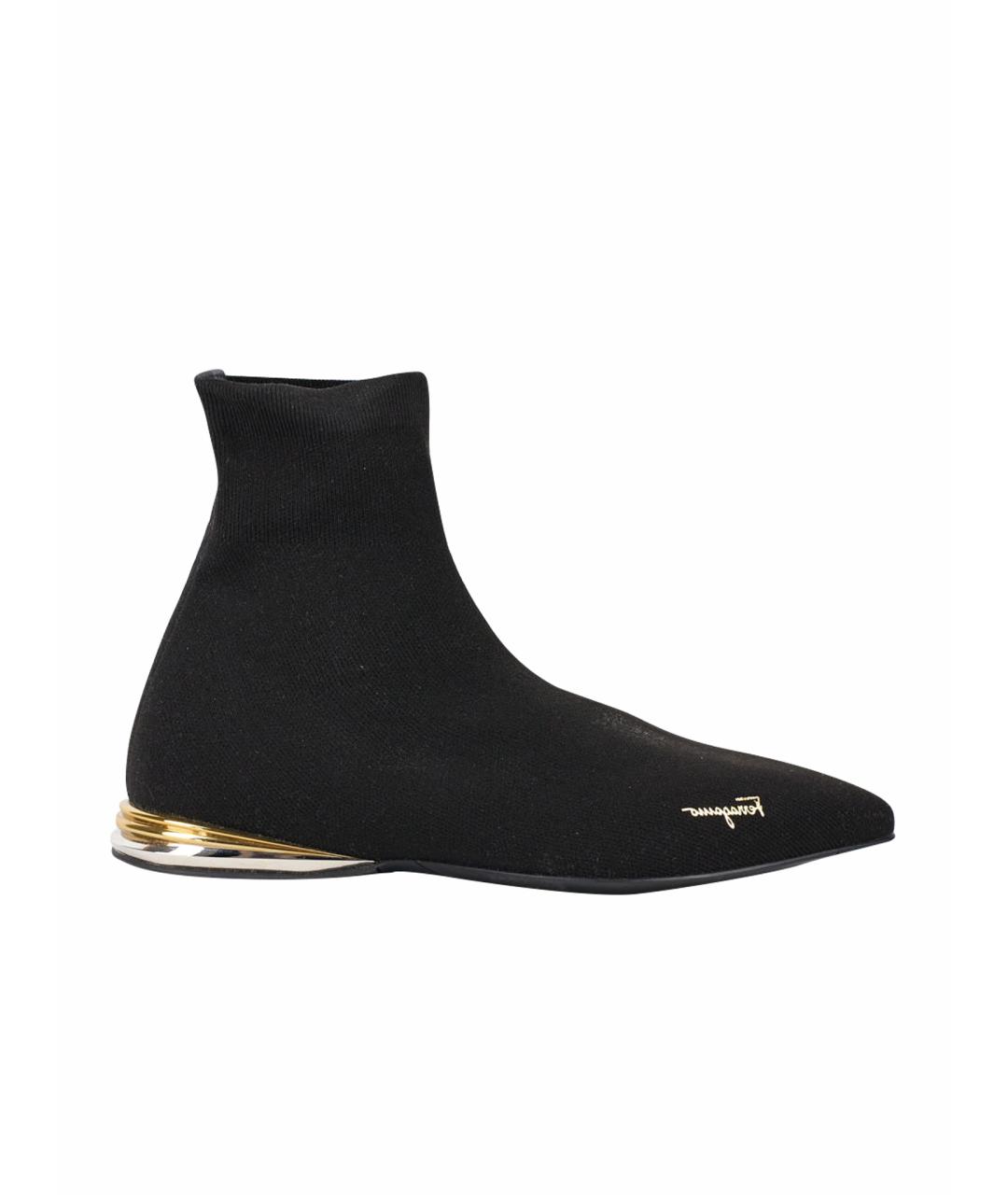 FERRAGAMO Черные текстильные ботильоны, фото 1