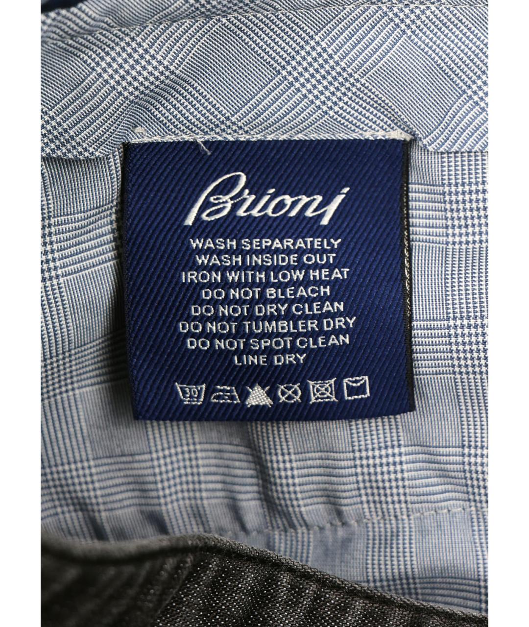 BRIONI Серые хлопковые прямые джинсы, фото 4
