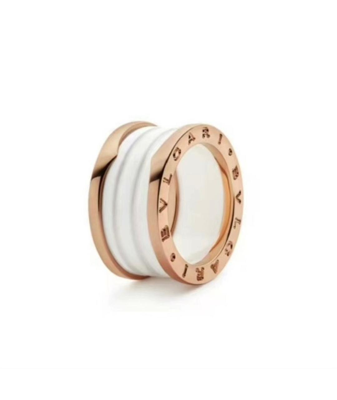 BVLGARI Белое кольцо из розового золота, фото 1
