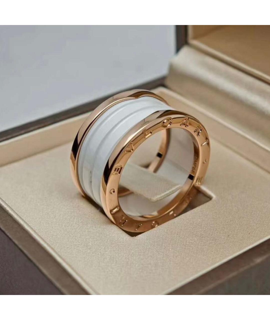 BVLGARI Белое кольцо из розового золота, фото 2