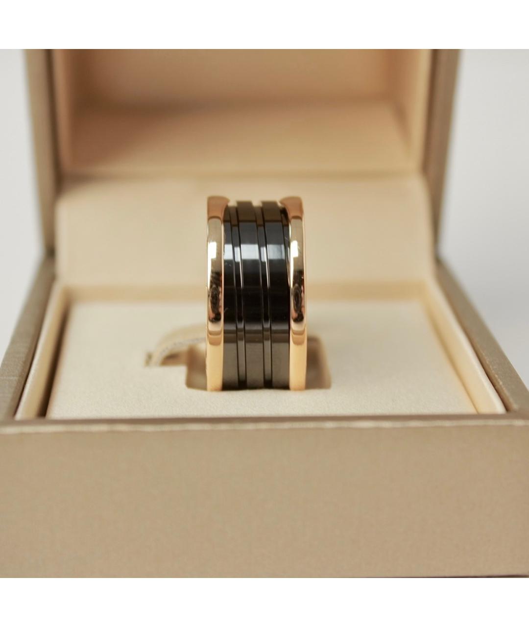 BVLGARI Черное кольцо из розового золота, фото 2